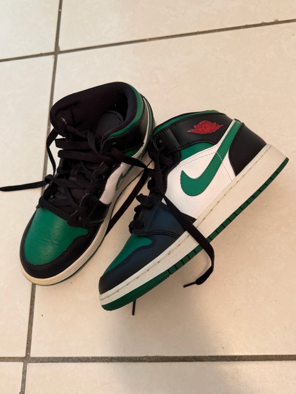 Nike Air Jordan 1 Mid Green Black White